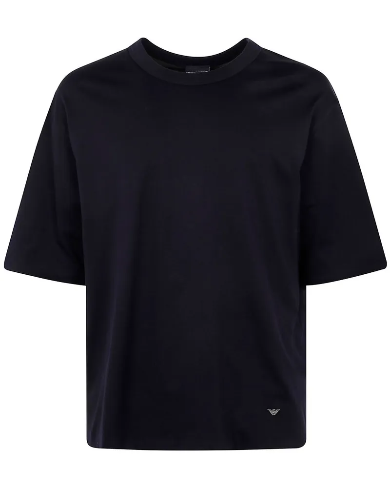 Emporio Armani T-Shirt mit Logo-Applikation - Schwarz Schwarz