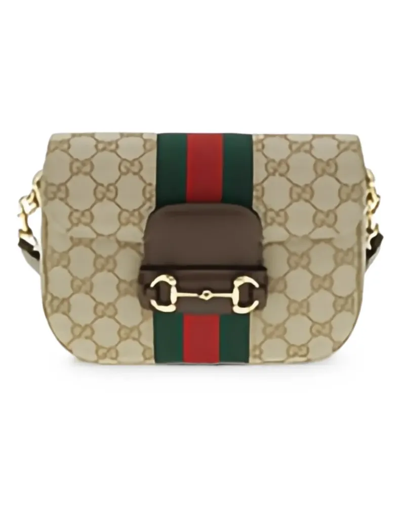 Gucci small Horsebit 1955 GG shoulder bag - Nude Nude