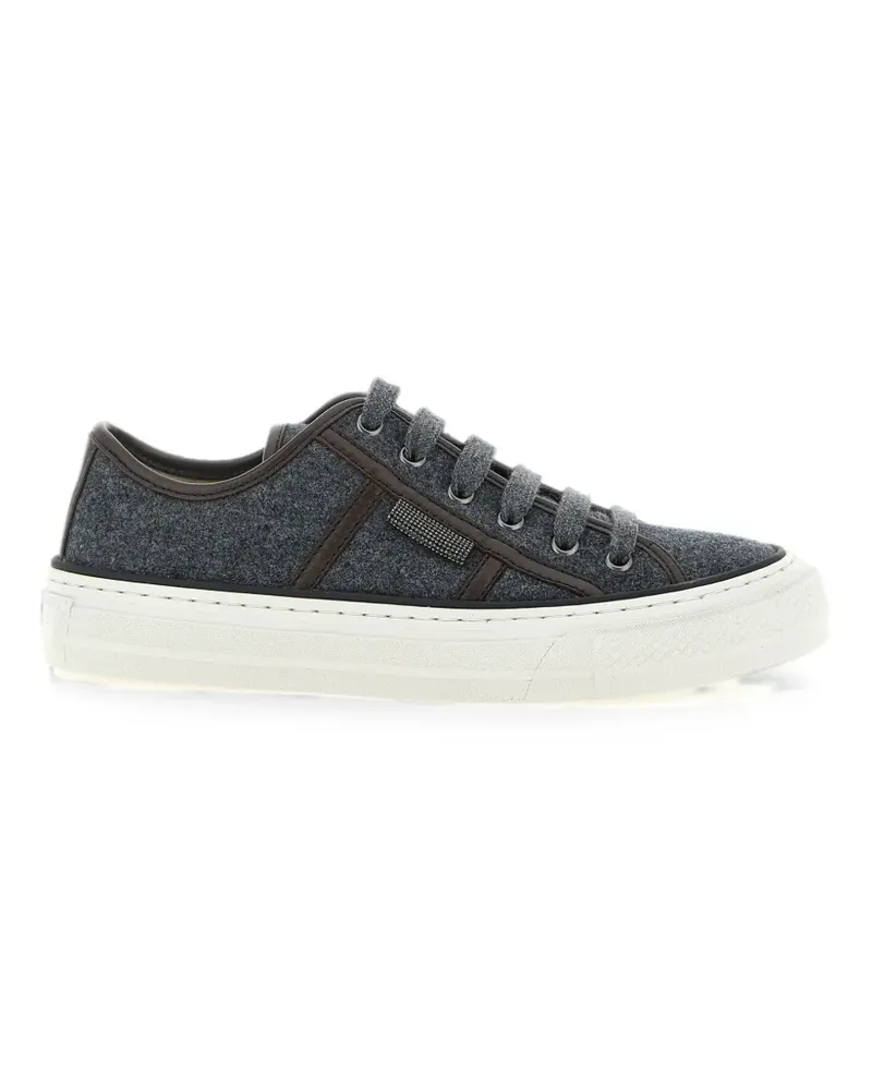 Brunello Cucinelli Shiny Tab Sneakers - Grau Grau