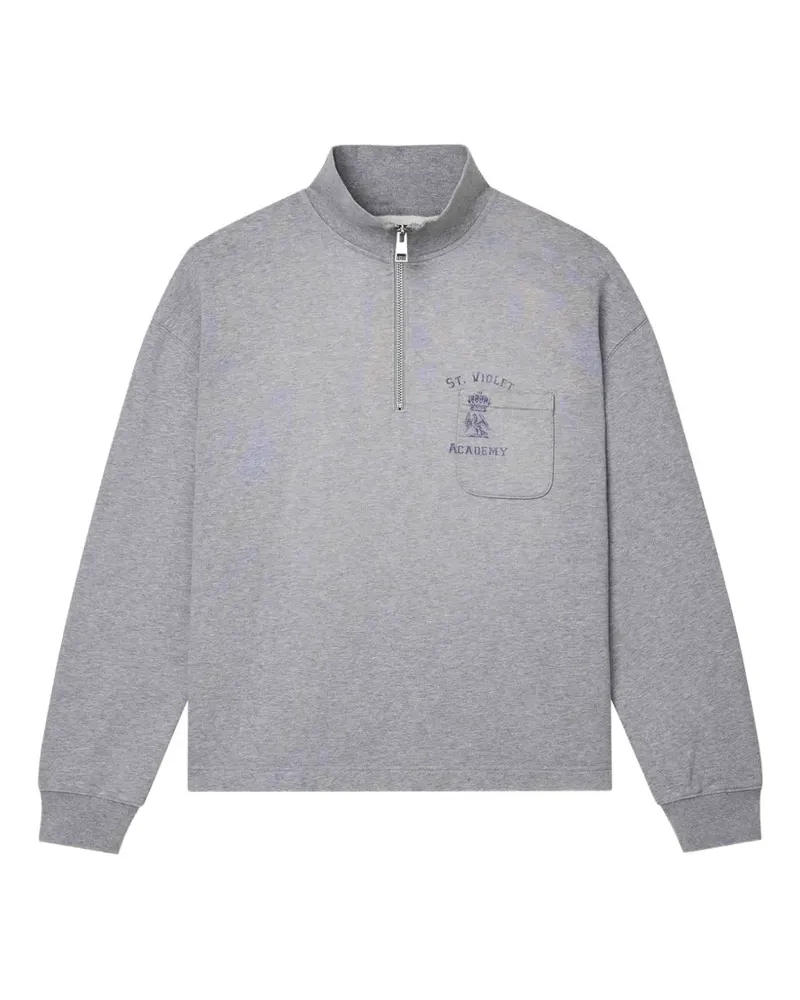PURPLE BRAND St. Violet half-zip chest-pocket sweatshirt - Grau Grau