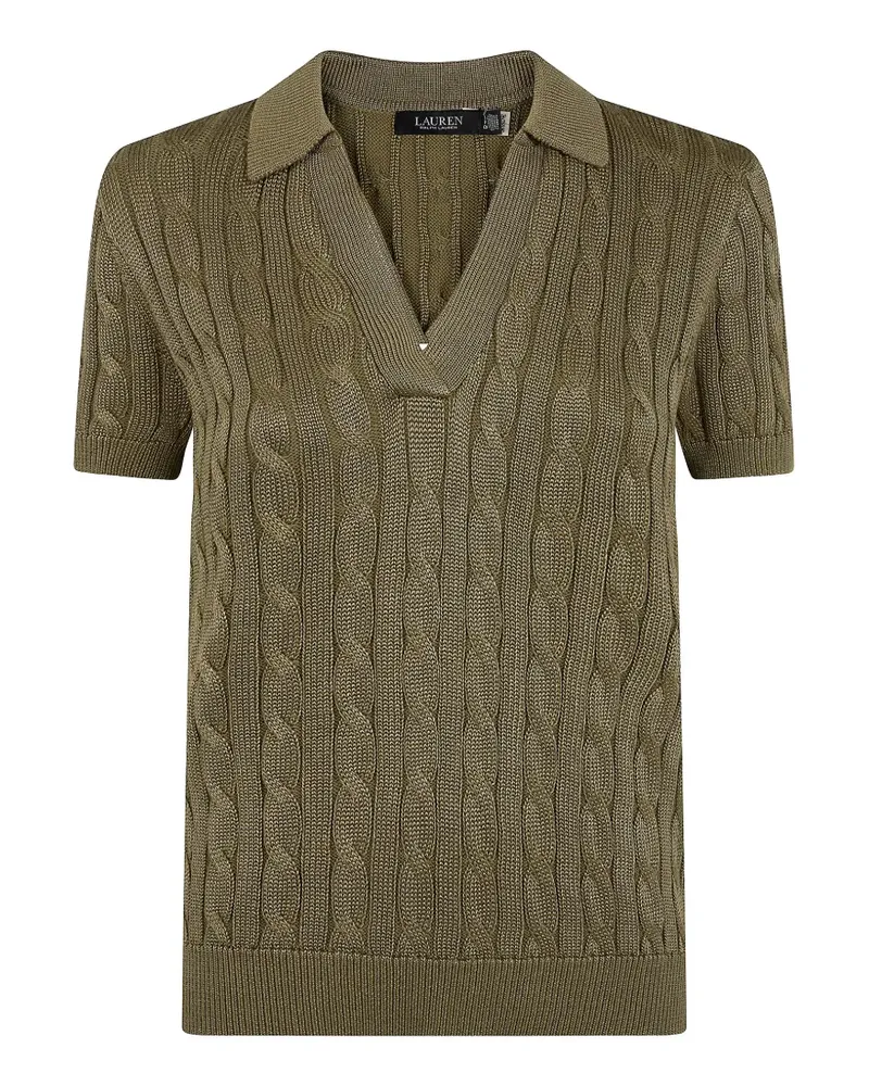Ralph Lauren cable-knit polo top - Grün Grün