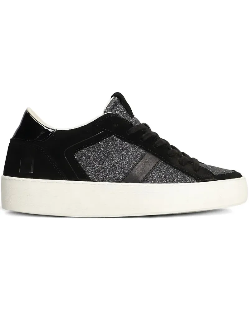 D.A.T.E. Hill Sneakers mit Glitter-Einsätzen aus Wildleder - Schwarz Schwarz