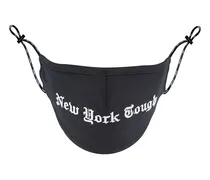 Mundschutz mit Slogan-Stickerei - Schwarz