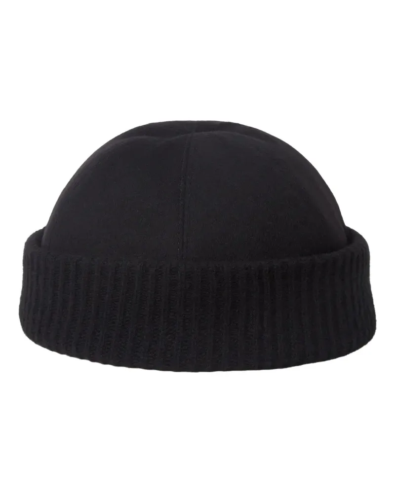 Loro Piana Kaschmir-Beanie mit geripptem Besatz - Schwarz Schwarz