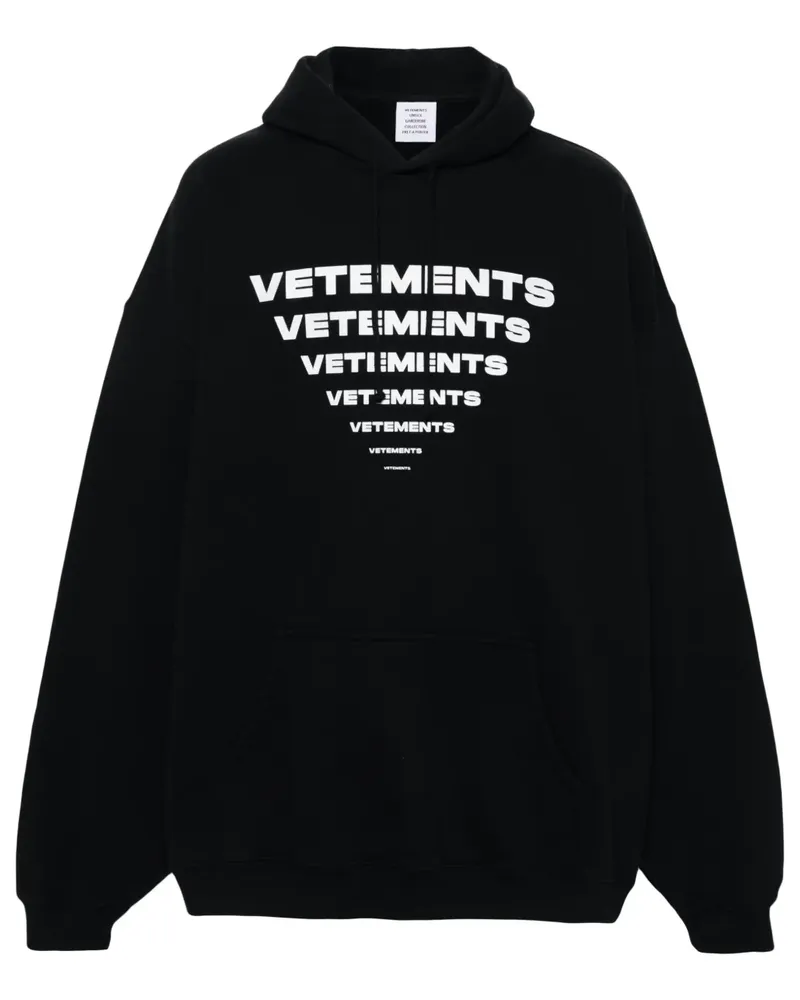 VETEMENTS Hoodie mit Logo-Print - Schwarz Schwarz