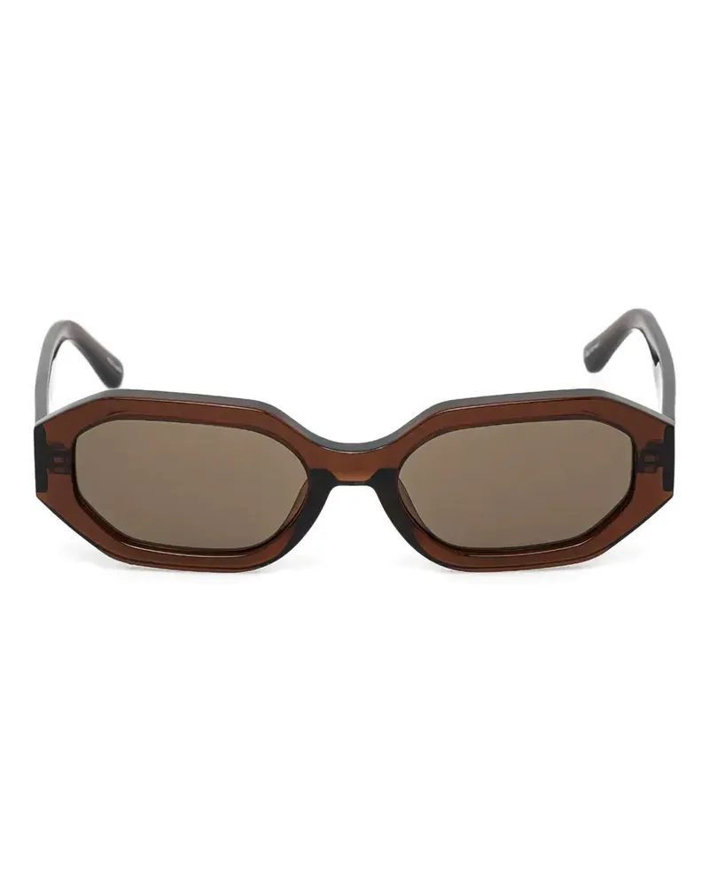 ATTICO x Linda Farrow Irene Sonnenbrille mit geometrischem Gestell - Braun Braun