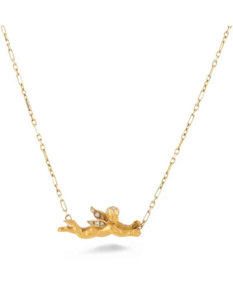 Carrera Y Carrera diamond cherub necklace - Gold Gold
