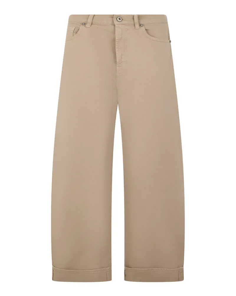 P.A.R.O.S.H. wide-leg turned-up trousers - Nude Nude