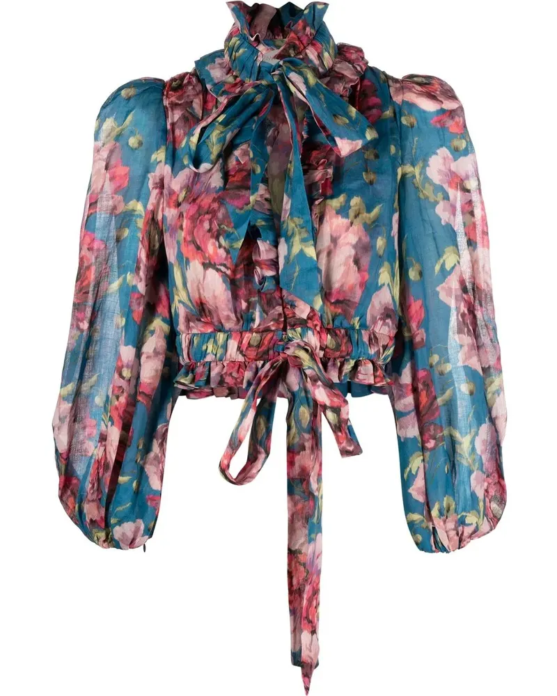 Zimmermann High Tide Cropped-Bluse - Rosa Rosa