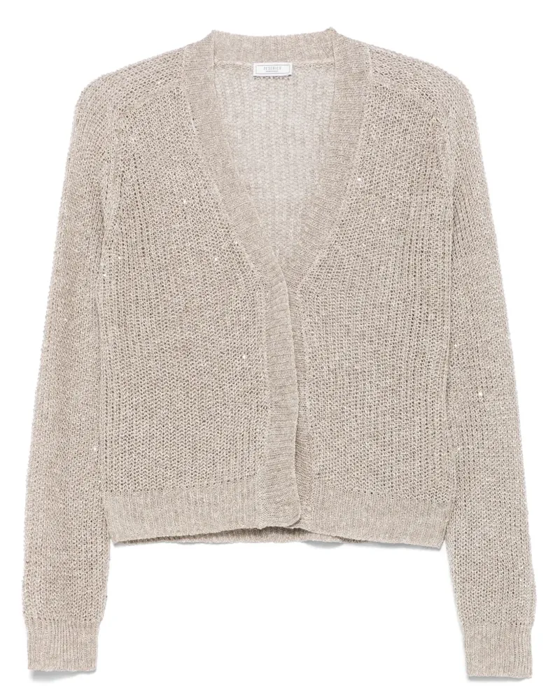 Peserico Cardigan mit Pailletten - Nude Nude
