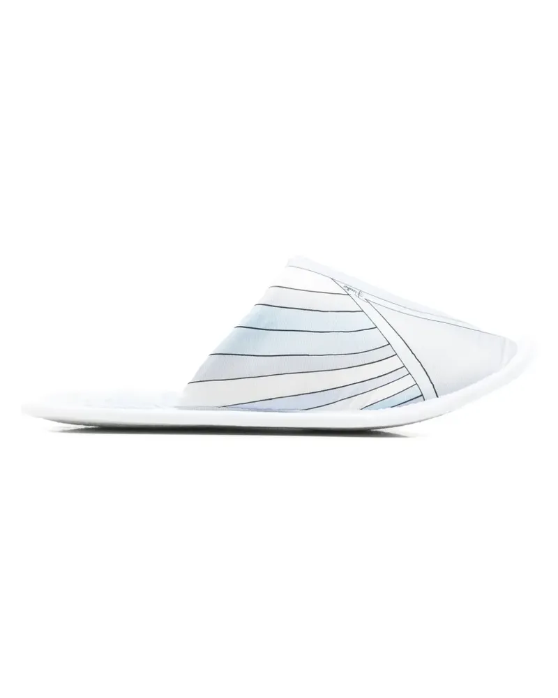 Emilio Pucci Seiden-Slipper mit Marmo-Print - Blau Blau