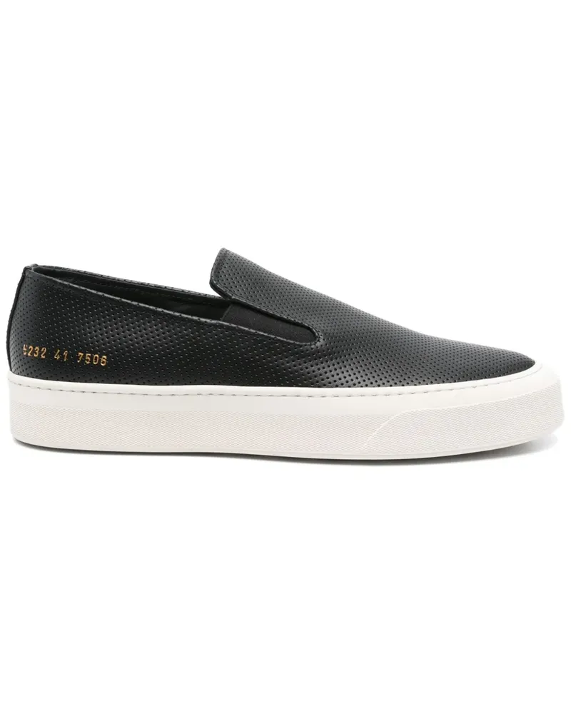 Common Projects Perforierte Sneakers - Schwarz Schwarz