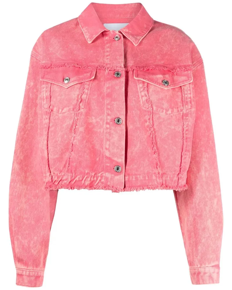 MSGM Ausgefranste Jeansjacke - Rosa Rosa