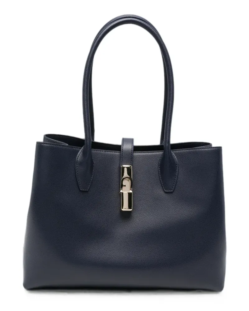 Furla medium Goccia grained-leather tote bag - Blau Blau