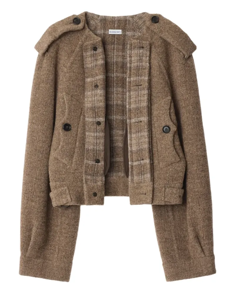 Burberry Schulterfreie Jacke mit abnehmbarem Schal - Braun Braun