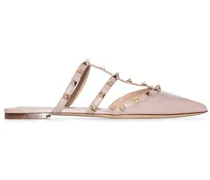 Rockstud Mules aus Lackleder - Nude