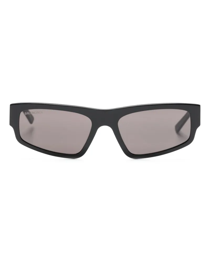 Balenciaga Eckige Sonnenbrille mit Logo-Print - Schwarz Schwarz