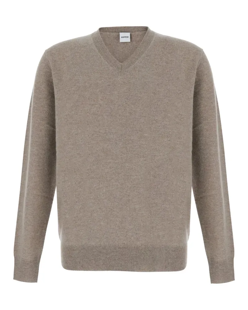 ASPESI Pullover mit V-Ausschnitt - Nude Nude