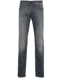 Jacob Cohën Halbhohe Slim-Fit-Jeans Grau