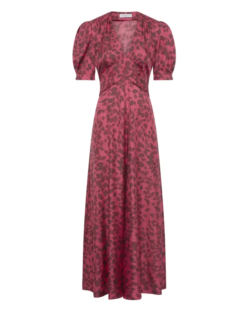 Gabriela Hearst Larkin puffed-sleeves floral midi dress - Rosa Rosa