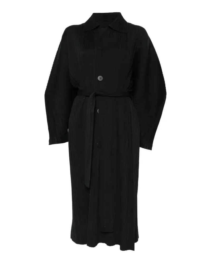 Issey Miyake pleated coat - Schwarz Schwarz
