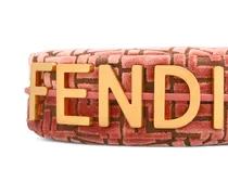 Mini graphy Jacquard-Tote Bag aus Samt - Rosa