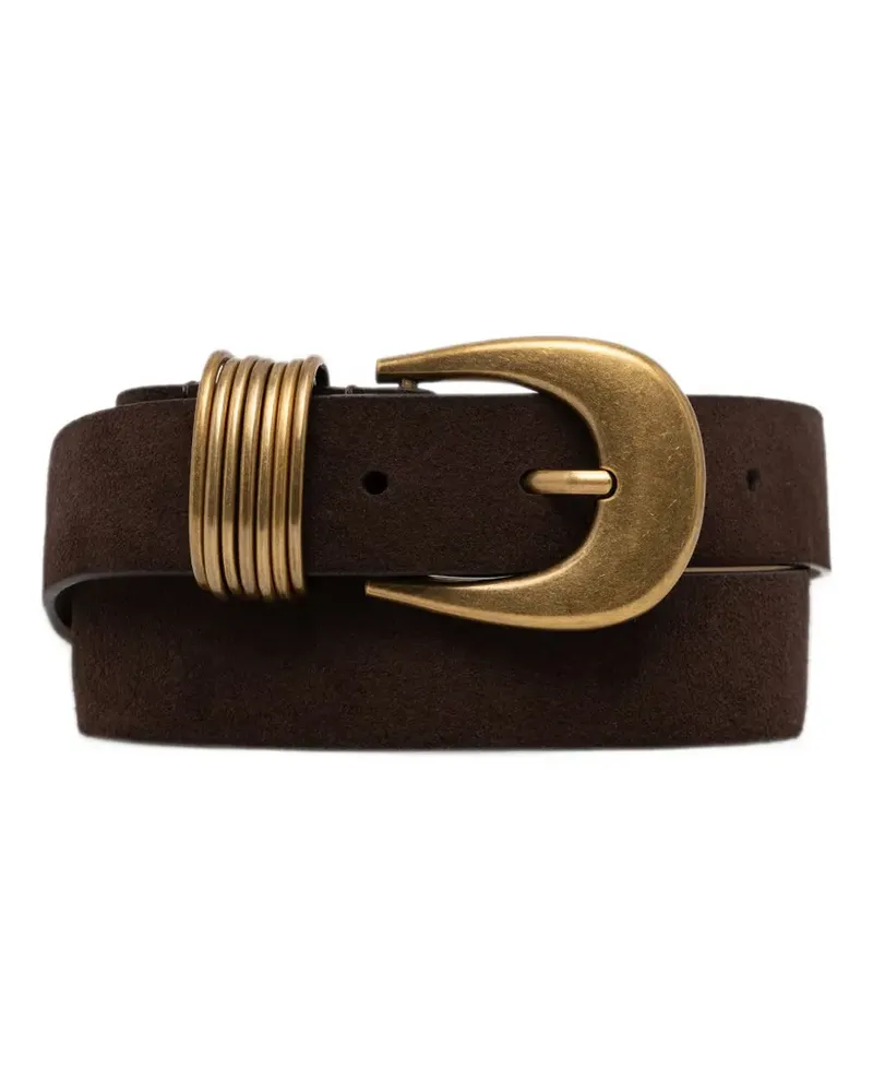 Michael Kors buckle-fastening suede belt - Braun Braun