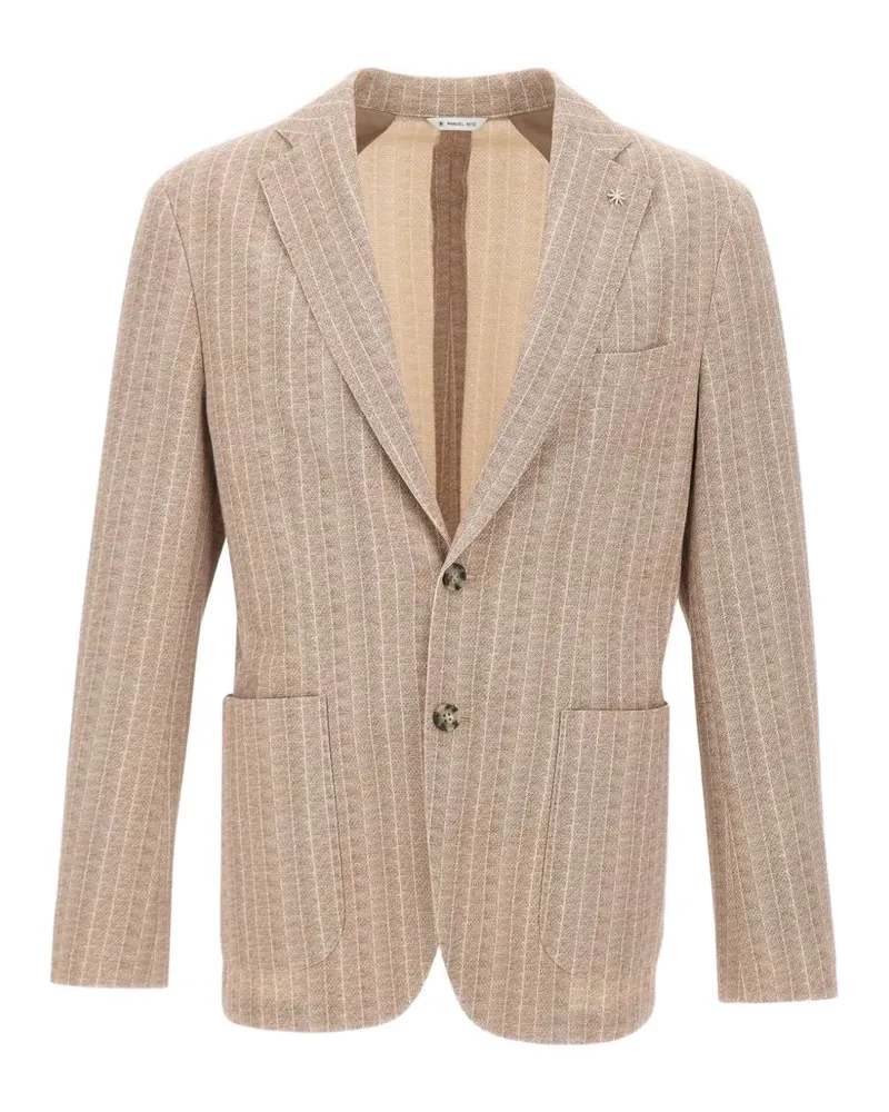 Manuel Ritz Nuvola striped cotton blazer - Nude Nude
