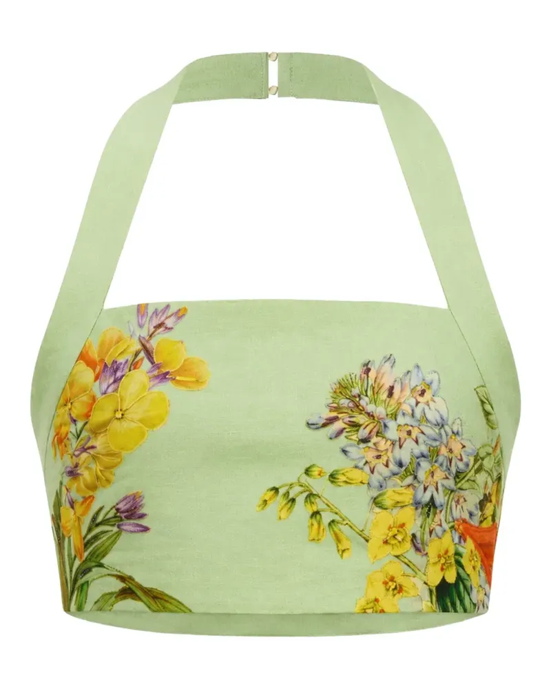 Hemant & Nandita Baku floral-print halterneck top - Grün Grün