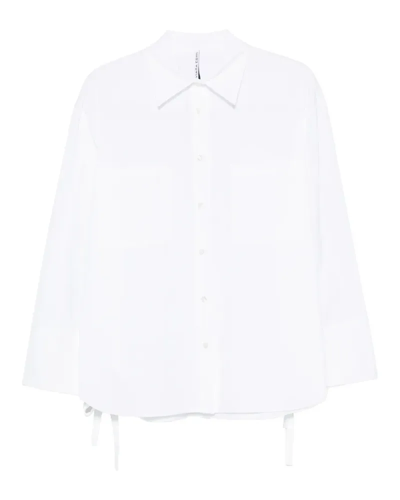 Liviana Conti drawstring-hem chest-pocket shirt - Weiß Weiß