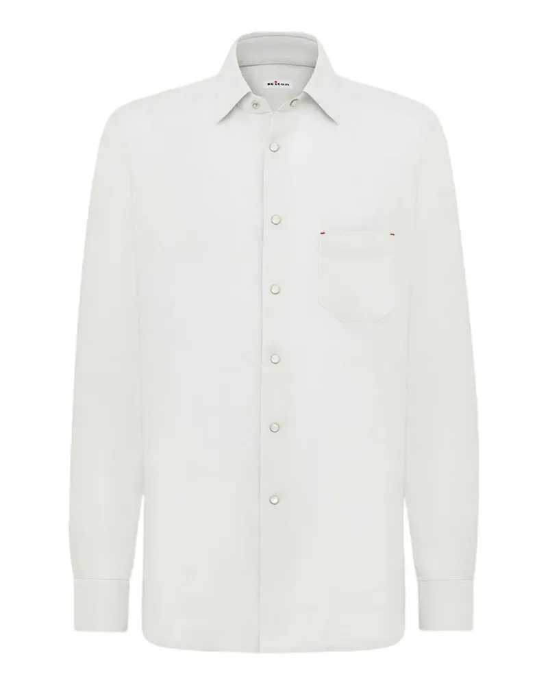 Kiton Nerano Leinenhemd - Weiß Weiß