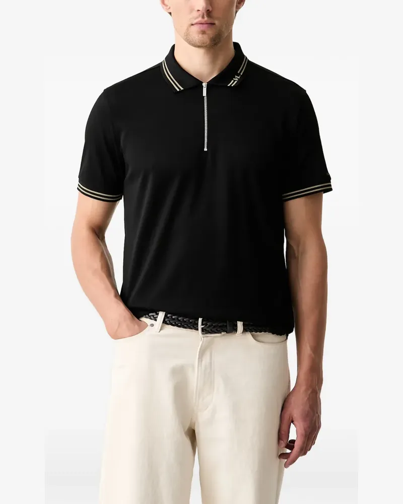 Karl Lagerfeld Poloshirt mit Reißverschluss - Schwarz Schwarz