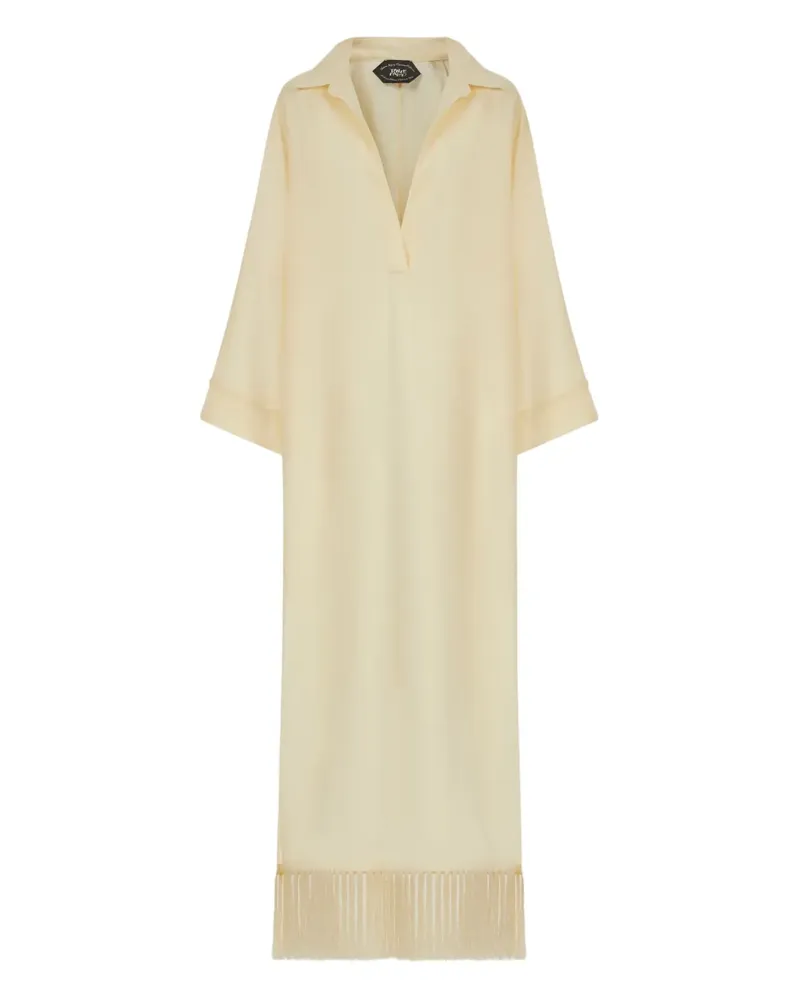 Taller Marmo Bordighera Maxikleid mit Fransenbesatz - Nude Nude