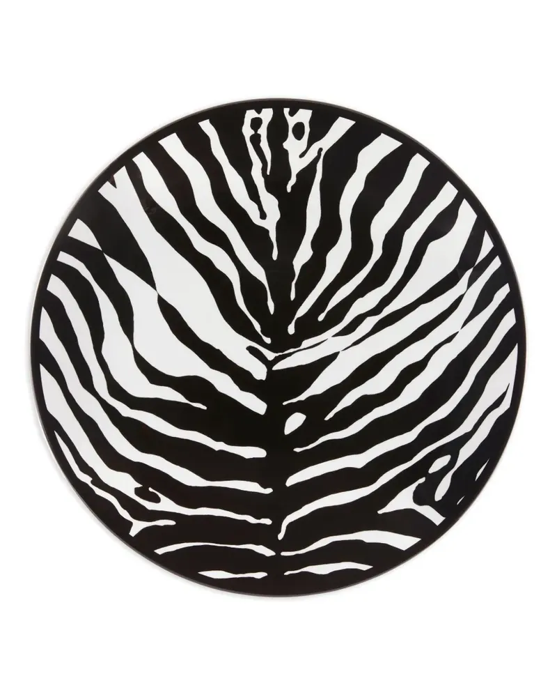 Dolce & Gabbana Porzellanteller mit Zebra-Print (40,5cm) - Schwarz Schwarz