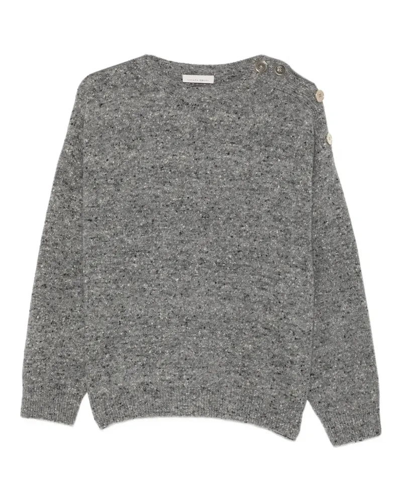 Liviana Conti Melierter Pullover mit Knöpfen - Grau Grau