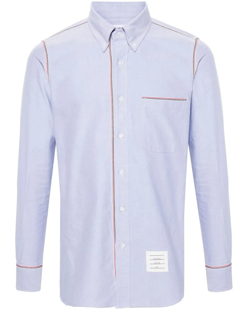 Thom Browne Hemd mit Ripsbandbesatz - Blau Blau