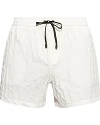 Balmain Badeshorts mit Logo-Prägung Weiß