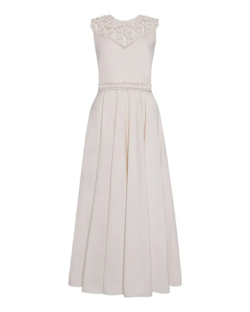 Roksanda Ilincic Helin macramé-panel midi dress - Nude Nude