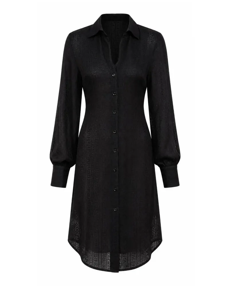 Liu Jo bow-detail shirt dress - Schwarz Schwarz