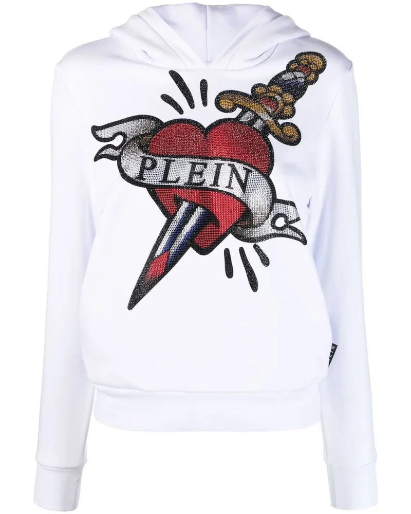 Philipp Plein Hoodie mit grafischem Print Weiß