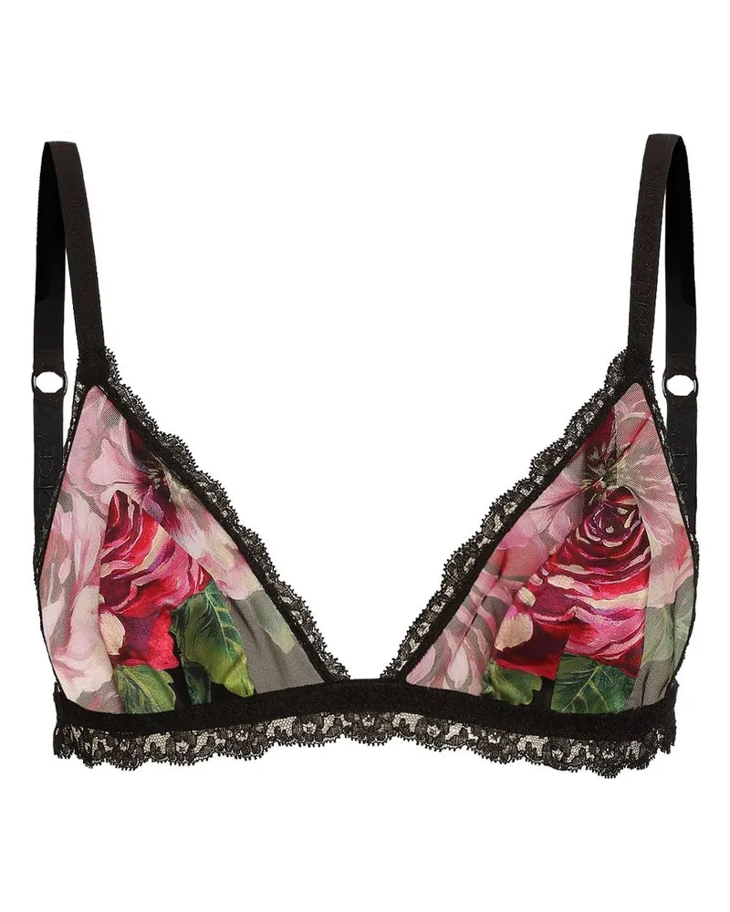 Dolce & Gabbana BH mit Rosen-Print - Schwarz Schwarz