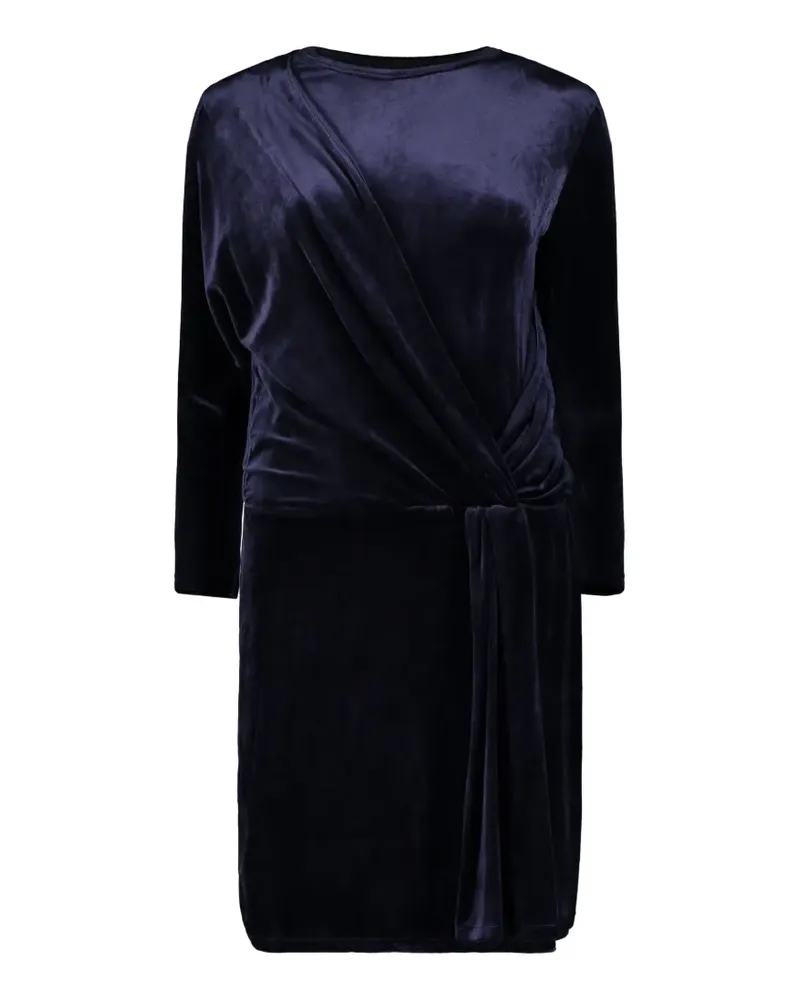 Alberta Ferretti draped long-sleeve mini dress - Blau Blau