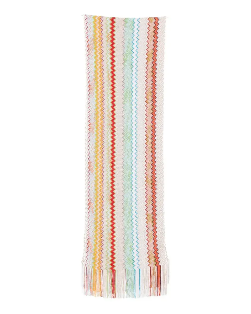 Missoni multicoloured zigzag scarf - Nude Nude