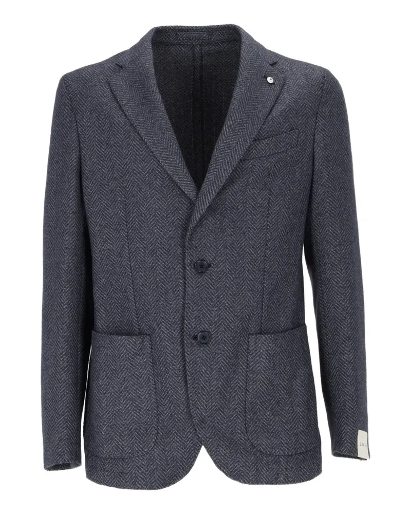 Luigi Bianchi Mantova herringbone-pattern single-breasted blazer - Grau Grau