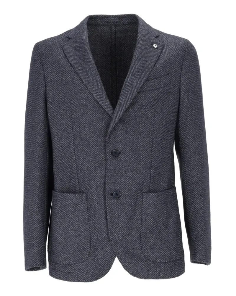 Luigi Bianchi Mantova herringbone-pattern single-breasted blazer - Grau Grau