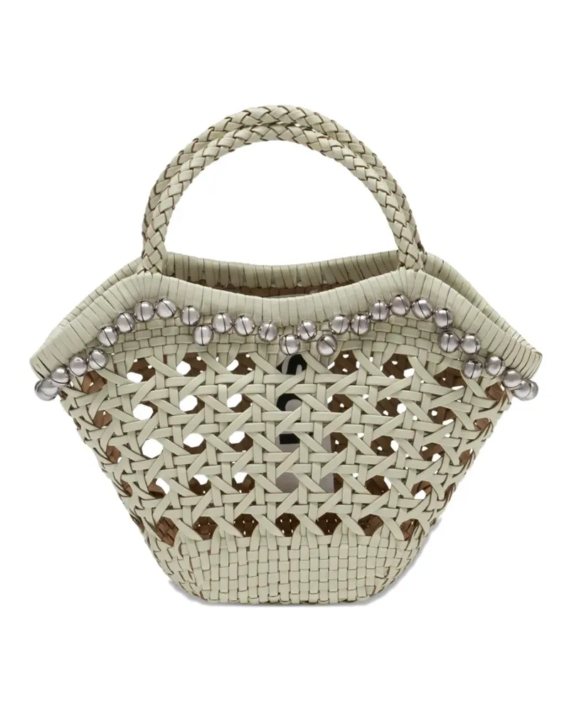 OSOI Lip Tote Bag mit Flechtriemen - Nude Nude