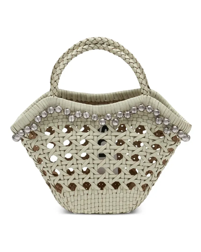 OSOI Lip braided-handle tote bag - Nude Nude