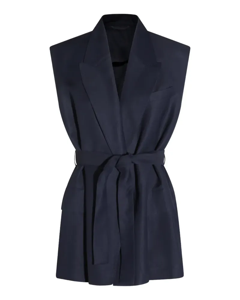Brunello Cucinelli sleeveless belted waistcoat - Blau Blau