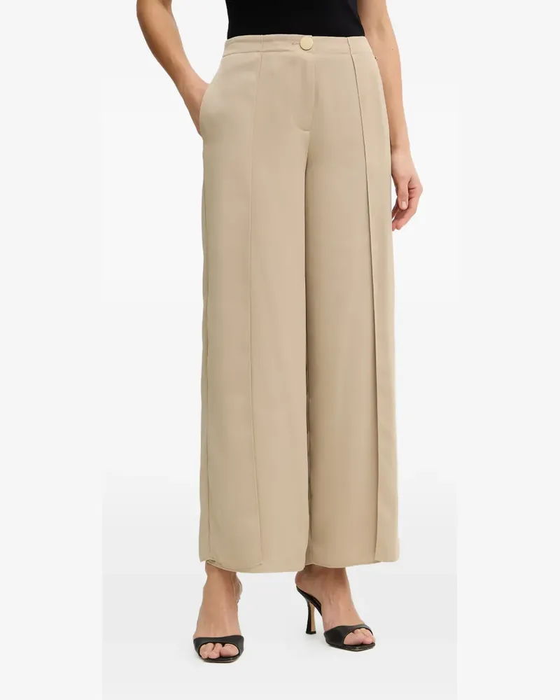 Armani Exchange side-slit pleated trousers - Nude Nude