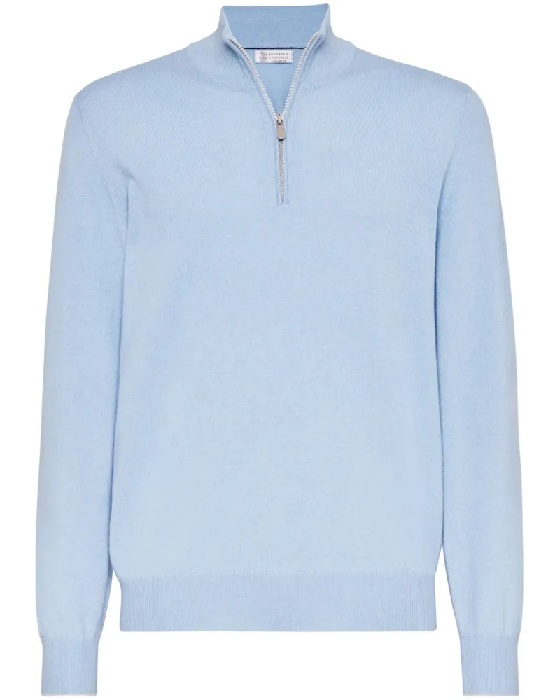 Brunello Cucinelli Kaschmircardigan mit Reißverschluss - Blau Blau